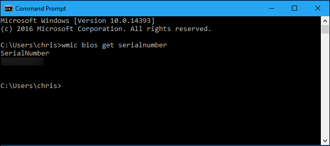 how to get monitor serial number from command prompt